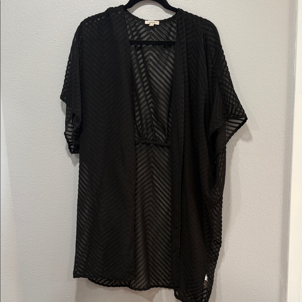 Maurices Black Sheer Kimono